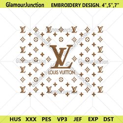 Louis Vuitton Brown Logo Template Embroidery Design Download File