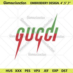Gucci Logo Brand Green Red Embroidery Instant Download