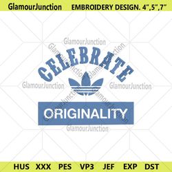 Adidas Celebrate Originality Logo Blue Leaf Box Embroidery Digital File