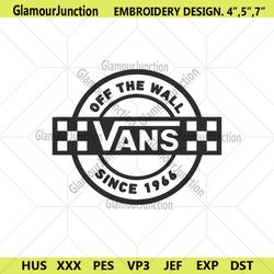 Vans Of The Wall Since 1966 Outlines Circle Embroidery Download File