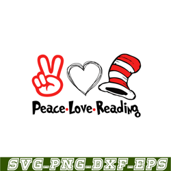 Peace love Reading SVG, Dr Seuss SVG, Dr Seuss quote SVG DS104122303