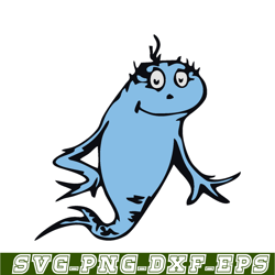 Smiling Blue Fish SVG, Dr Seuss SVG, Dr. Seuss' the Lorax SVG DS205122320