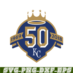 KC Royals Black 50 Years Logo SVG, Major League Baseball SVG, MLB Lovers SVG MLB01122394