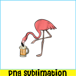 Flamingo Drinking Beer PNG Funny Pink Flamingo PNG Beer Lover PNG