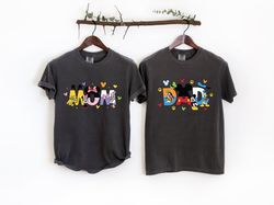 Disney Mom and Dad Comfort colors Shirts, Mickey Dad Shirt, Minnie Mom Shirt, Custom Disne