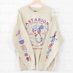 Vintage Astarion Baldurs Gate Sweatshirt, Sleeve Design, Astarion Baldurs Gate 3 Shirt, A