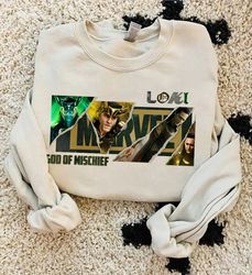 Vintage Loki Sweatshirt, God Of Mischief Shirt, Marvel Avengers Hero Shirt, MCU Fan Gifts