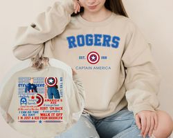 2 Sides Rogers 1918 Sweatshirts, Chris Evan, Captain America Sweatshirts, Steve Rogers Swe