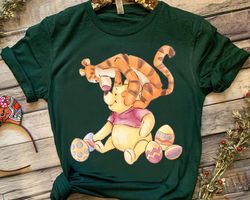 Cute Disney Winnie the Pooh and Tigger Easter Eggs Retro Shirt, Magic Kingdom WDW Unisex T