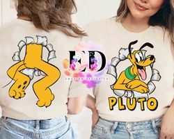 Cute Pluto Dog Portrait Retro Shirt, Disney Mickey Mouse and Friends Goofy Donald Tee, Mag