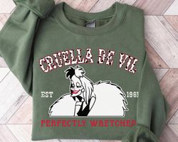 Disney 101 Dalmatians Villains Cruella Perfectly Wretched Shirt, Magic Kingdom Unisex T-sh