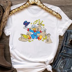 Disney Ducktales Scrooge McDuck Coins T-Shirt Unisex Adult T-shirt Kid shirt Gift for Birt