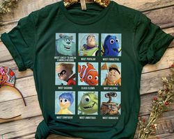 Disney Pixar Collection Character Yearbook Graphic Shirt, Magic Kingdom Holiday Unisex T-s