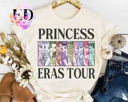 Disney Princess Group Eras Tour Shirt, Cinderella Ariel Snow White Tiana Rapunzel Tee, Mag