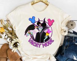 Disney Villains Maleficent With Mickey Balloon Vacay Mode Retro T-Shirt, Sleeping Beauty T