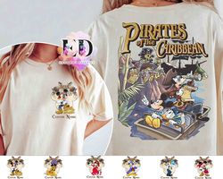 Personalized Pirates Of The Caribbean Vintage T-shirt, Custom Name Disney Mickey and Frien