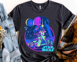 Star Wars Characters Group A New Hope Bright Classic T-shirt, Darth Vader Leia Han Solo Te