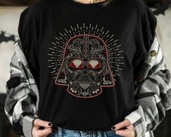 Star Wars Darth Vader Sugar Skull Style Portrait Shirt, Galaxys Edge Holiday Trip Unisex