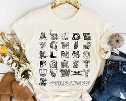 Star Wars In An Alphabet Far, Far Away Characters Retro Shirt, Galaxys Edge Trip Unisex T