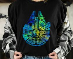 Star Wars Millennium Falcon Water Color Ink Splatter Shirt, Galaxys Edge Holiday Unisex T