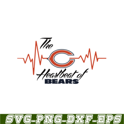 Heartbeat Of Bears SVG PNG EPS, National Football League SVG, NFL Lover SVG