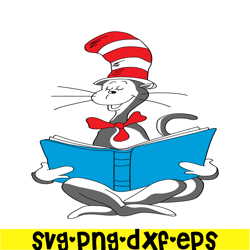 The Reading Cat SVG, Dr Seuss SVG, Cat In The Hat SVG DS205122361