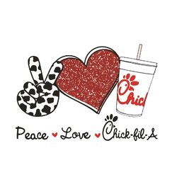 Peace Love ChickfilA Svg, Trending Svg, Chick Svg, Love Svg, ChickfilA Svg, Chick Lover Svg, Love Chick Svg, Food Svg, F