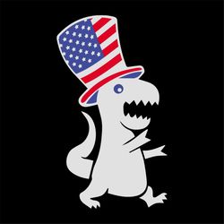 American T Rex Dinosaur USA Flag Hat svg