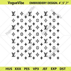 LV Black Logo Template Embroidery Design Download File