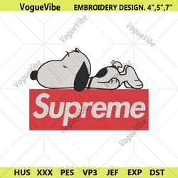 Supreme And Snoopy Logo Embroidery Design Download