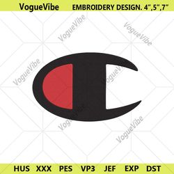 Champion Fashion Logo Red Black Embroidery Download File