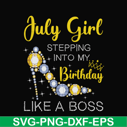 July girl stepping into my birthday like a boss svg, png, dxf, eps digital file BD0025