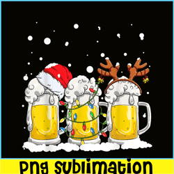 Beer Christmas PNG Mug Santa Reinbeer PNG Xmas lights PNG