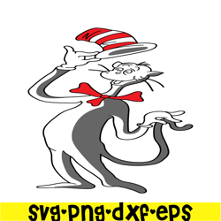 Happy Cat With The Hat SVG, Dr Seuss SVG, Cat In The Hat SVG DS205122388