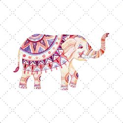 Watercolor Elephant In Bohemian Style Svg, Trending Svg, Animal Svg, Elephant Svg, Bohemian Style Svg, Elephant Gift, El