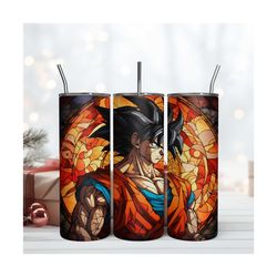 Dragon Ball Anime Stained Glass Skinny Tumbler 20oz Sublimation Digital File