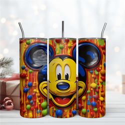 Bubble Painting Drip Mickey Mouse 3D Tumbler 20oz Wrap Digital File