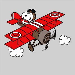 Snoopy Flying Airplane Svg, Trending Svg, Snoopy Svg, Snoopy Pilot Svg, Airplane Svg, Flight Svg, Funny Snoopy Svg, Red