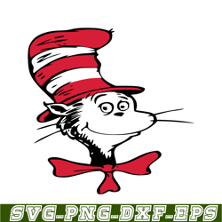 The Cat with red and white striped hat SVG, Dr Seuss SVG, Cat In The Hat SVG DS104122319