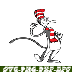 Happy Cat With The Scarf SVG, Dr Seuss SVG, Cat In The Hat SVG DS205122392