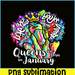 Queens Born January PNG Black Girl PNG Capricorn And Aquarius Gift PNG