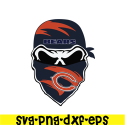 Funny Bears Skull SVG PNG EPS, National Football League SVG, NFL Lover SVG