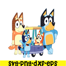 Bluey Family Playing Together SVG PDF PNG Bluey Family SVG Bluey characters SVG