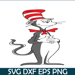 Happy Cat Standing SVG, Dr Seuss SVG, Cat In The Hat SVG DS205122391