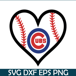 Chicago Cubs The White Heart SVG PNG DXF EPS AI, Major League Baseball SVG, MLB Lovers SVG MLB01122305
