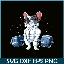 French Bulldog Weightlifting Deadlift PNG, Frenchie Dog Lover PNG, French Dog Artwork PNG