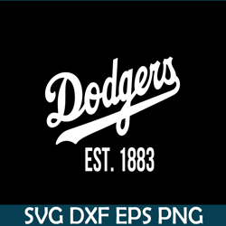 Dodgers EST 1883 Text SVG, Major League Baseball SVG, MLB Lovers SVG MLB011223136