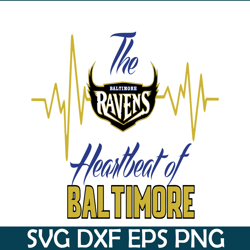 The Ravens Heartbeat Of Baltimore SVG PNG DXF EPS, USA Football SVG, NFL Lovers SVG