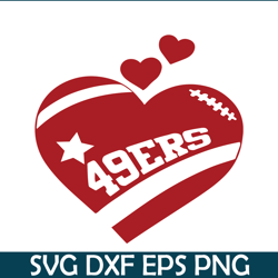 San Francisco 49ers Red Heart PNG EPS, Football Team PNG, NFL Lovers PNG NFL2291123180