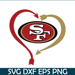 San Francisco 49ers Love Heart SVG PNG DXF, Football Team SVG, NFL Lovers SVG NFL2291123187